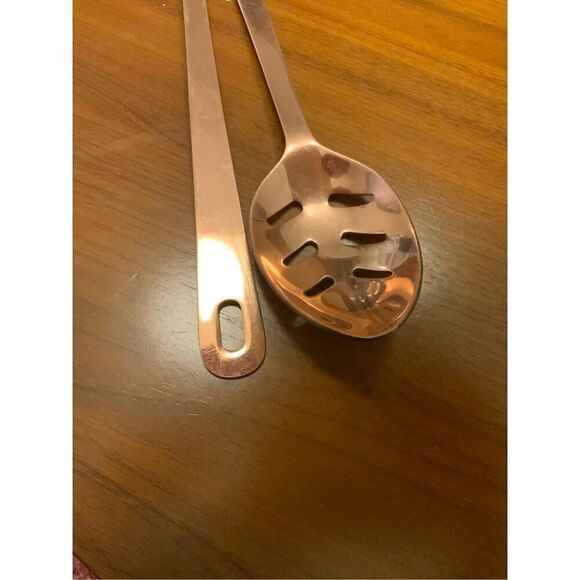 Crate & Barrel Rose Gold Serving Spoons - Picture 4 of 4